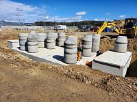 Betonová velkoobjemová retenční nádrž, odlučovač ropných látek, Solnice, db betonové jímky